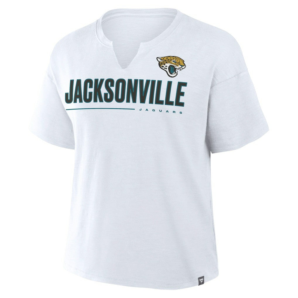 Jacksonville Jaguars Women's Redzone Slub Boxy T-Shirt White - Fanatics