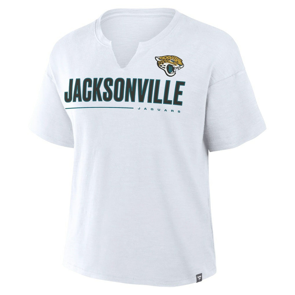 Jacksonville Jaguars Women's Redzone Slub Boxy T-Shirt White - Fanatics