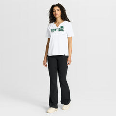 New York Jets Women's Redzone Slub Boxy T-Shirt White - Fanatics