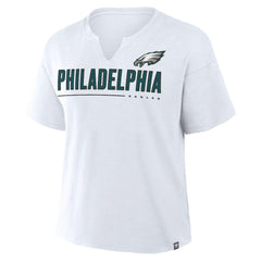 Philadelphia Eagles Women's Redzone Slub Boxy T-Shirt White - Fanatics