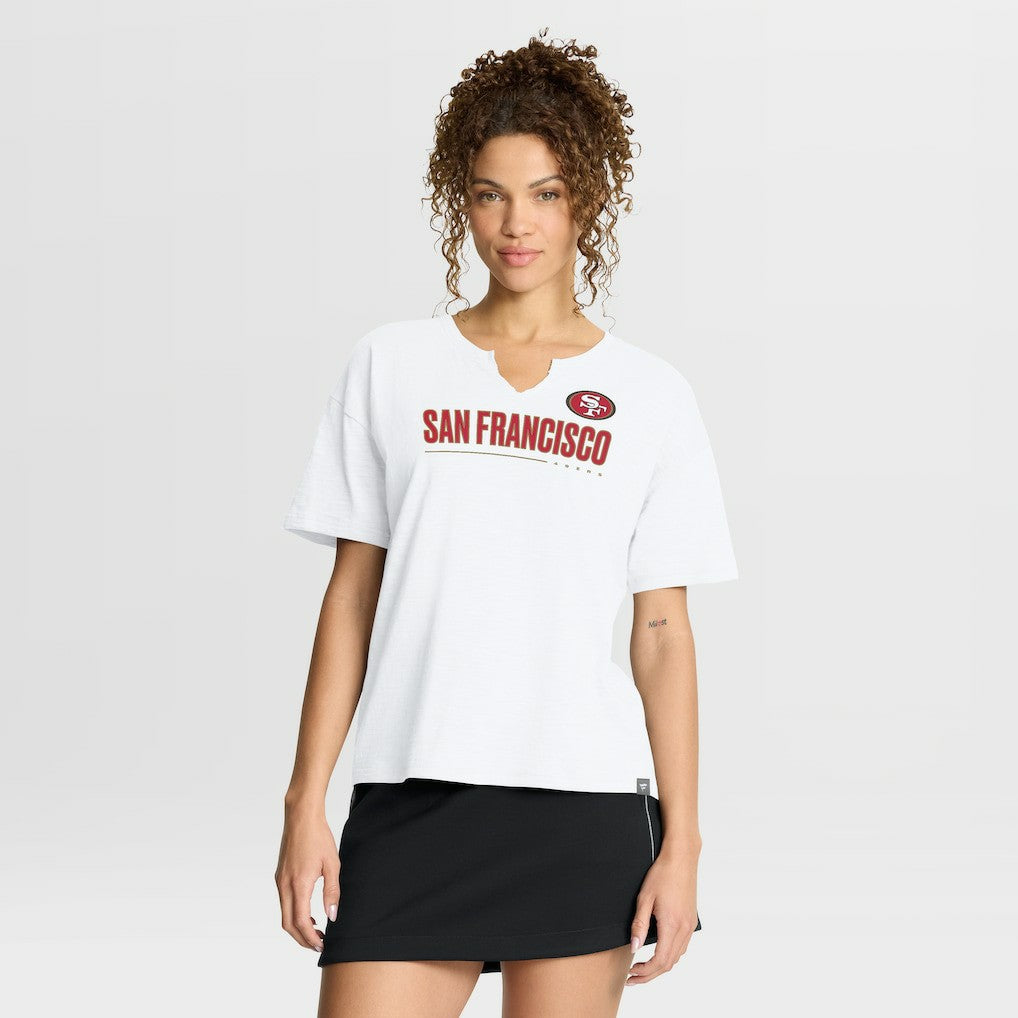 San Francisco 49ers Women's Redzone Slub Boxy T-Shirt White - Fanatics