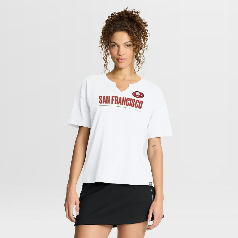 San Francisco 49ers Women's Redzone Slub Boxy T-Shirt White - Fanatics