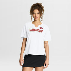 San Francisco 49ers Women's Redzone Slub Boxy T-Shirt White - Fanatics