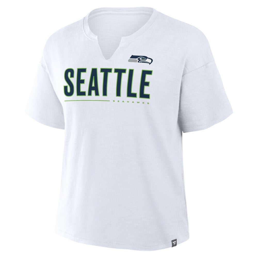 Seattle Seahawks Women's Redzone Slub Boxy T-Shirt White - Fanatics