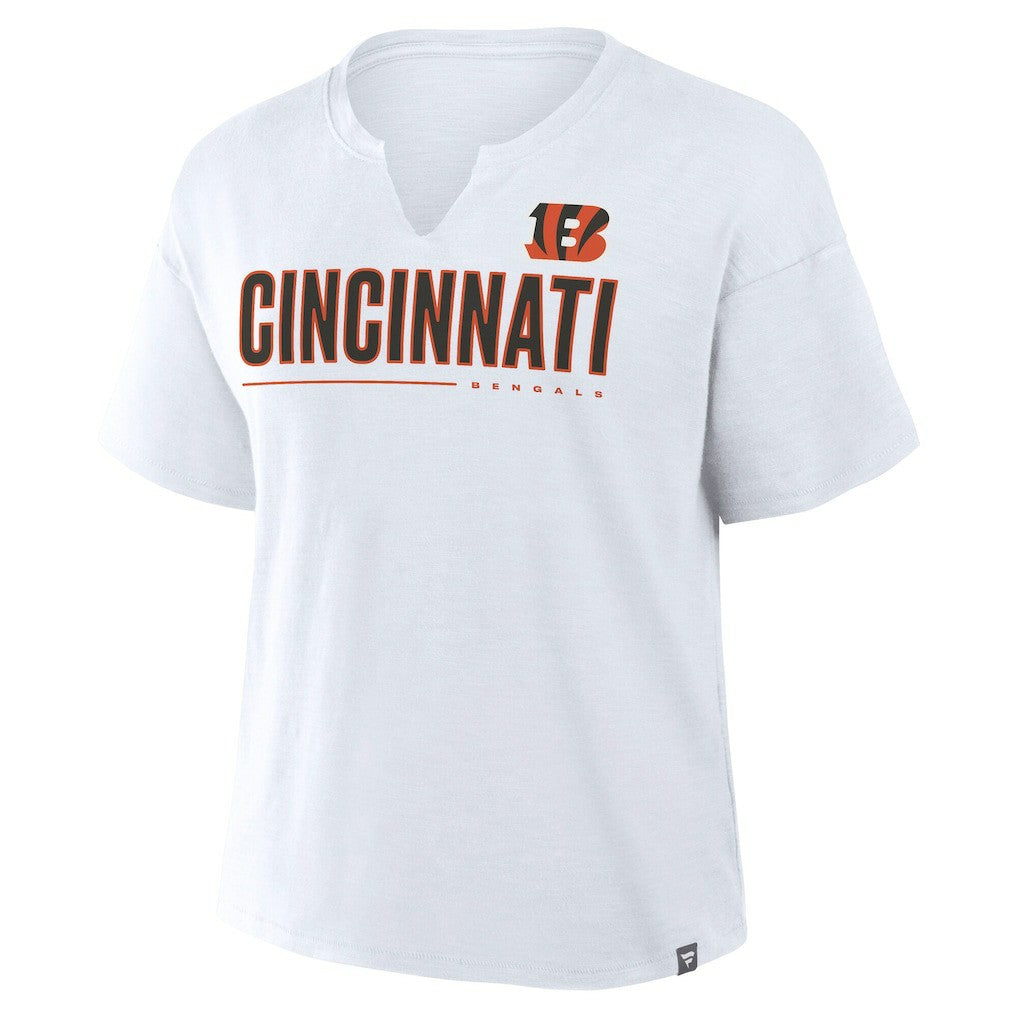 Cincinnati Bengals Women's Redzone Slub Boxy T-Shirt White - Fanatics