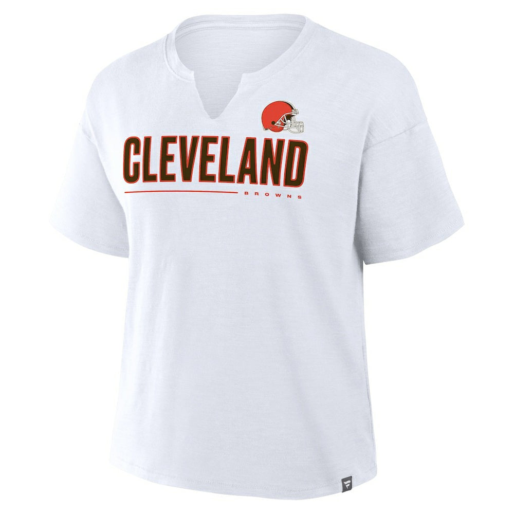 Cleveland Browns Women's Redzone Slub Boxy T-Shirt White - Fanatics