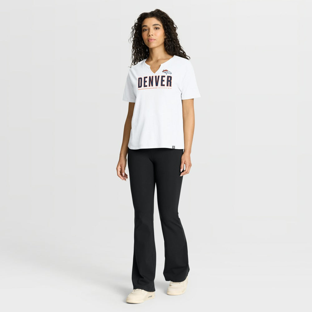 Denver Broncos Women's Redzone Slub Boxy T-Shirt White - Fanatics