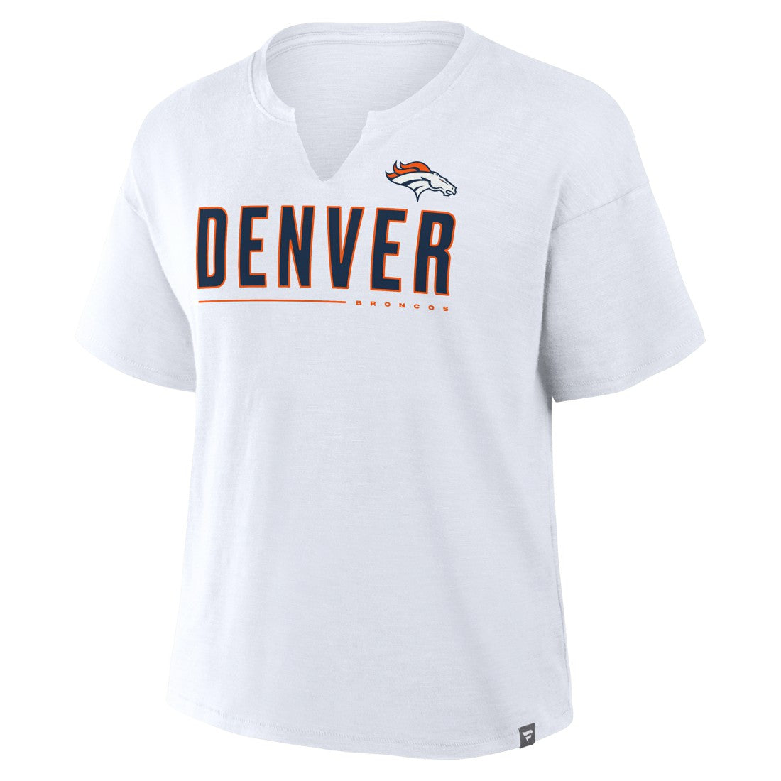 Denver Broncos Women's Redzone Slub Boxy T-Shirt White - Fanatics