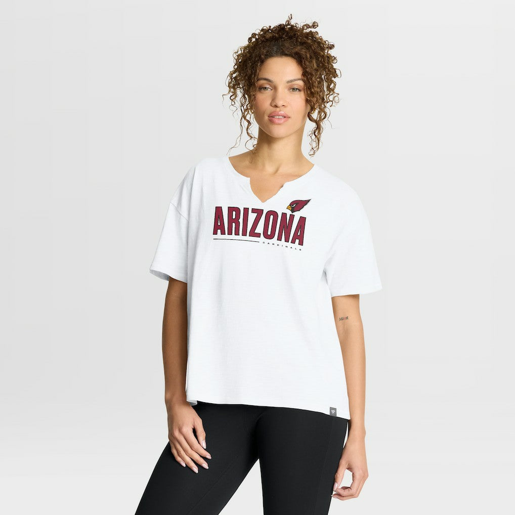 Arizona Cardinals Women's Redzone Slub Boxy T-Shirt White - Fanatics