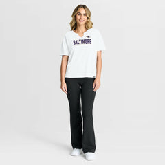 Baltimore Ravens Women's Redzone Slub Boxy T-Shirt White - Fanatics
