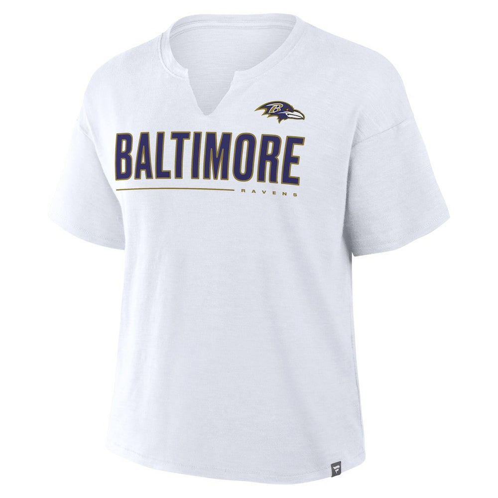 Baltimore Ravens Women's Redzone Slub Boxy T-Shirt White - Fanatics