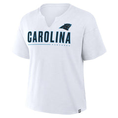 Carolina Panthers Women's Redzone Slub Boxy T-Shirt White - Fanatics