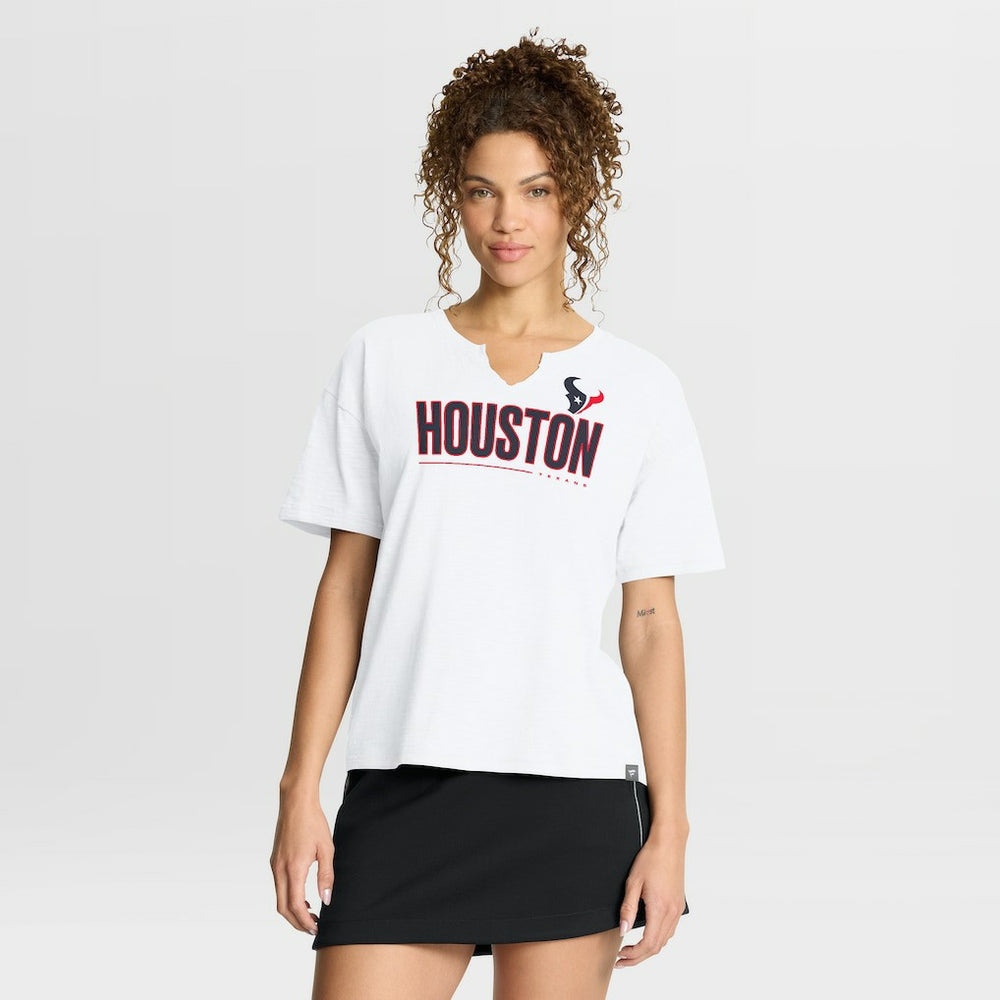 Houston Texans Women's Redzone Slub Boxy T-Shirt White - Fanatics