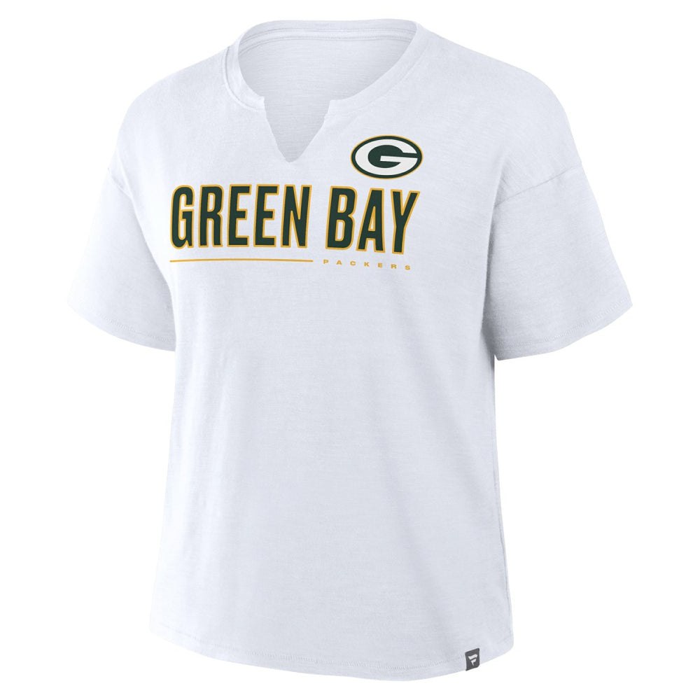 Green Bay Packers Women's Redzone Slub Boxy T-Shirt White - Fanatics