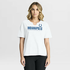 Indianapolis Colts Women's Redzone Slub Boxy T-Shirt White - Fanatics