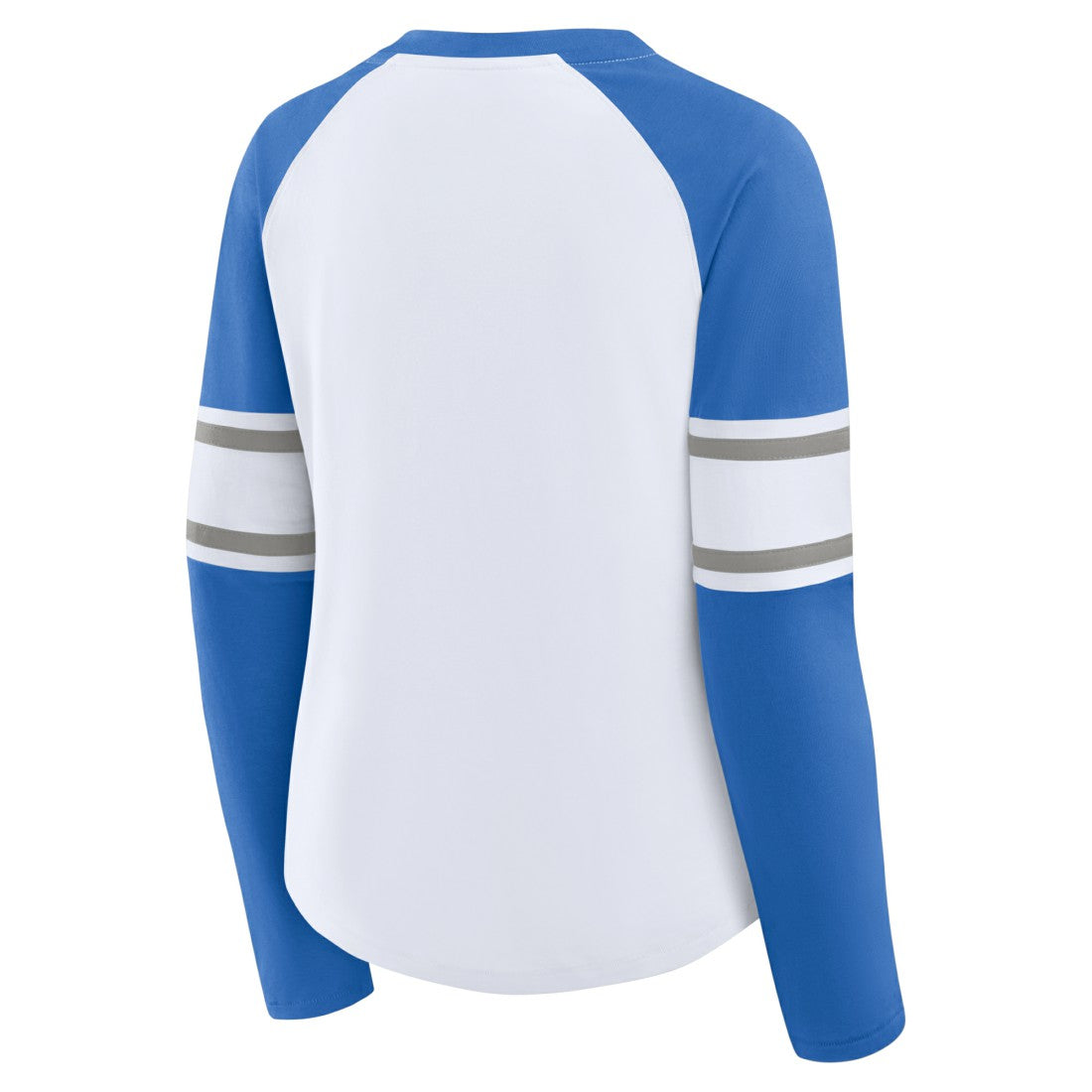Detroit Lions Women's Redzone Blitz Package Raglan Lace-Up V-Neck Long Sleeve T-Shirt White/Blue - Fanatics