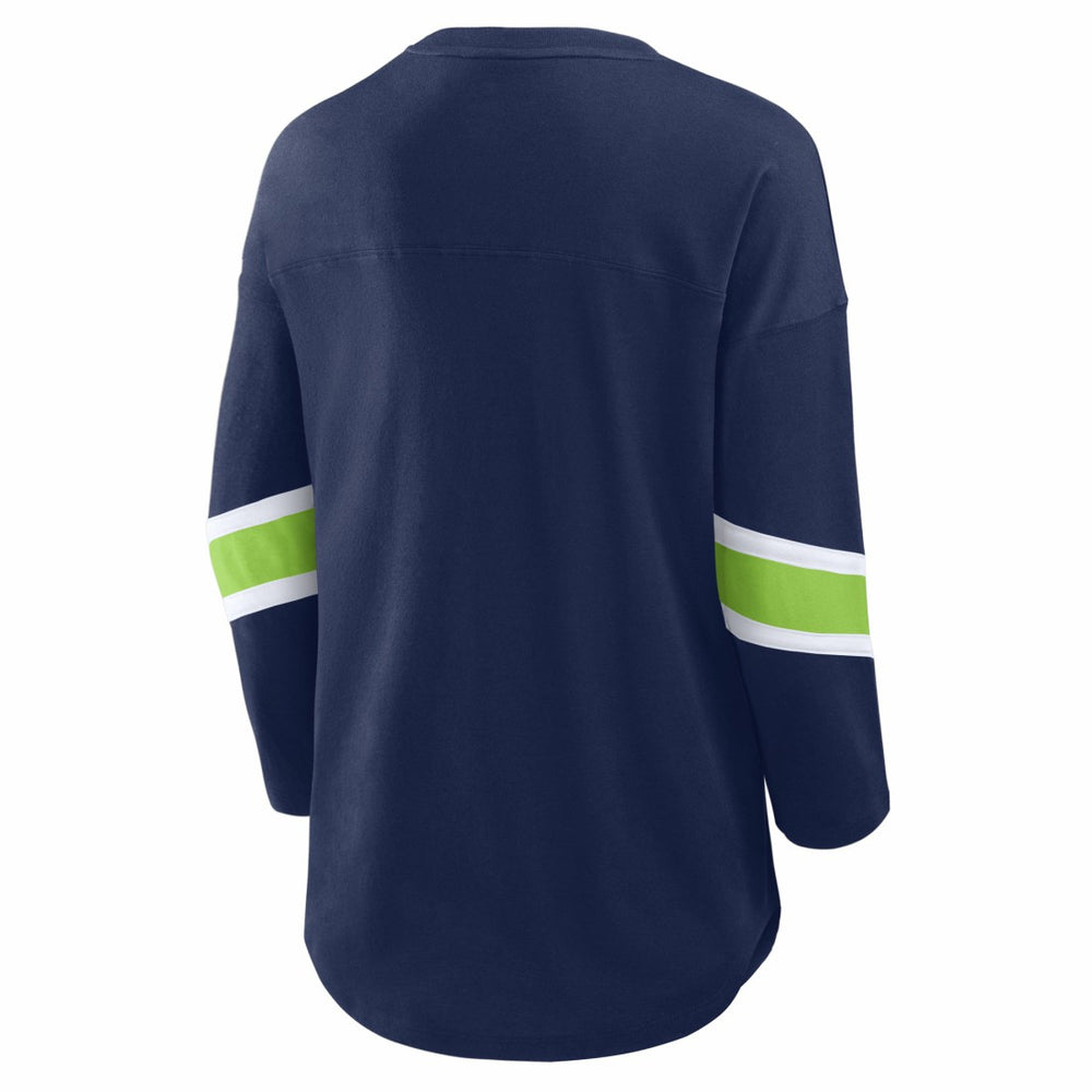 Seattle Seahawks Women's Redzone 3/4-Sleeve T-Shirt College Navy - Fanatics