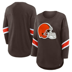 Cleveland Browns Women's Redzone 3/4-Sleeve T-Shirt Brown - Fanatics