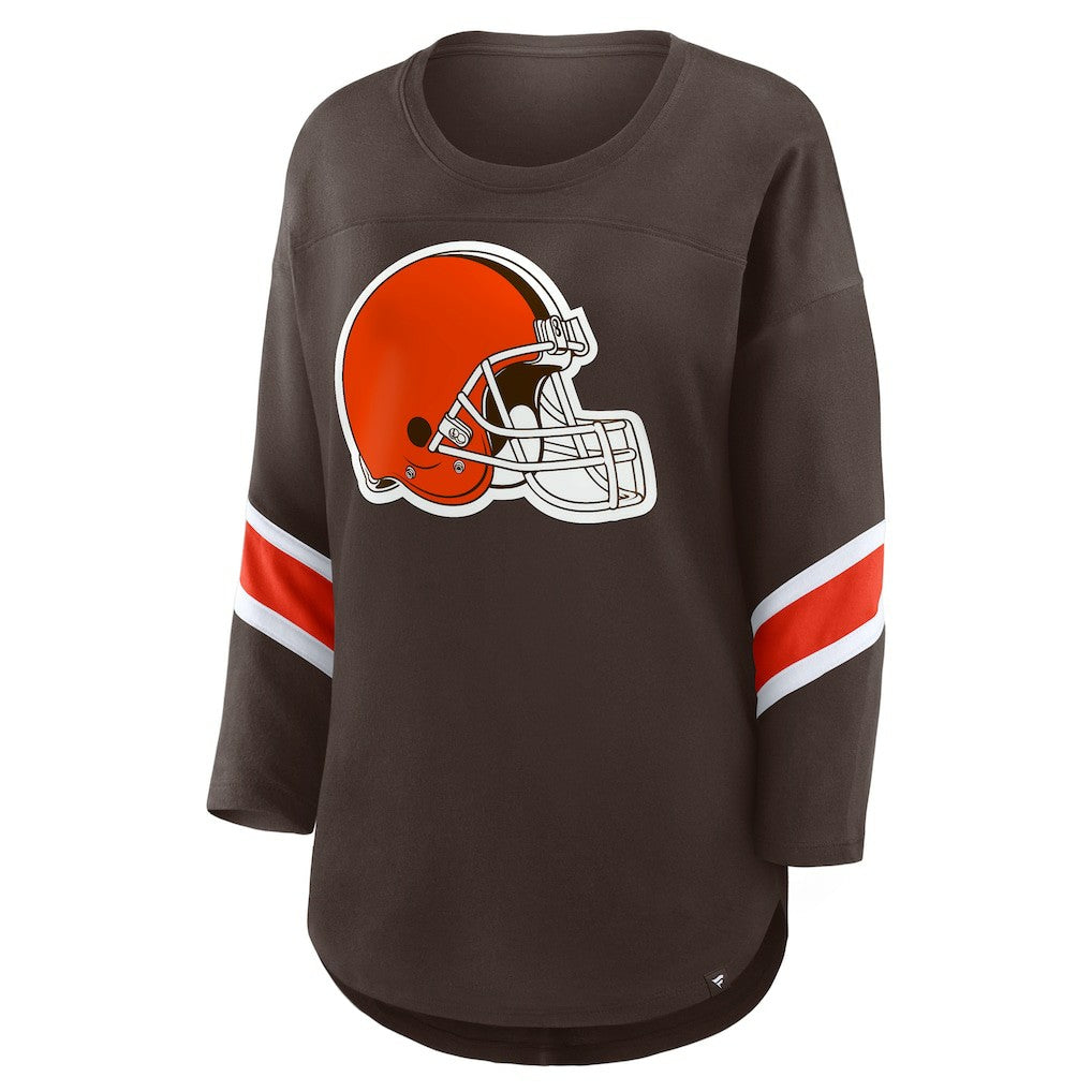 Cleveland Browns Women's Redzone 3/4-Sleeve T-Shirt Brown - Fanatics