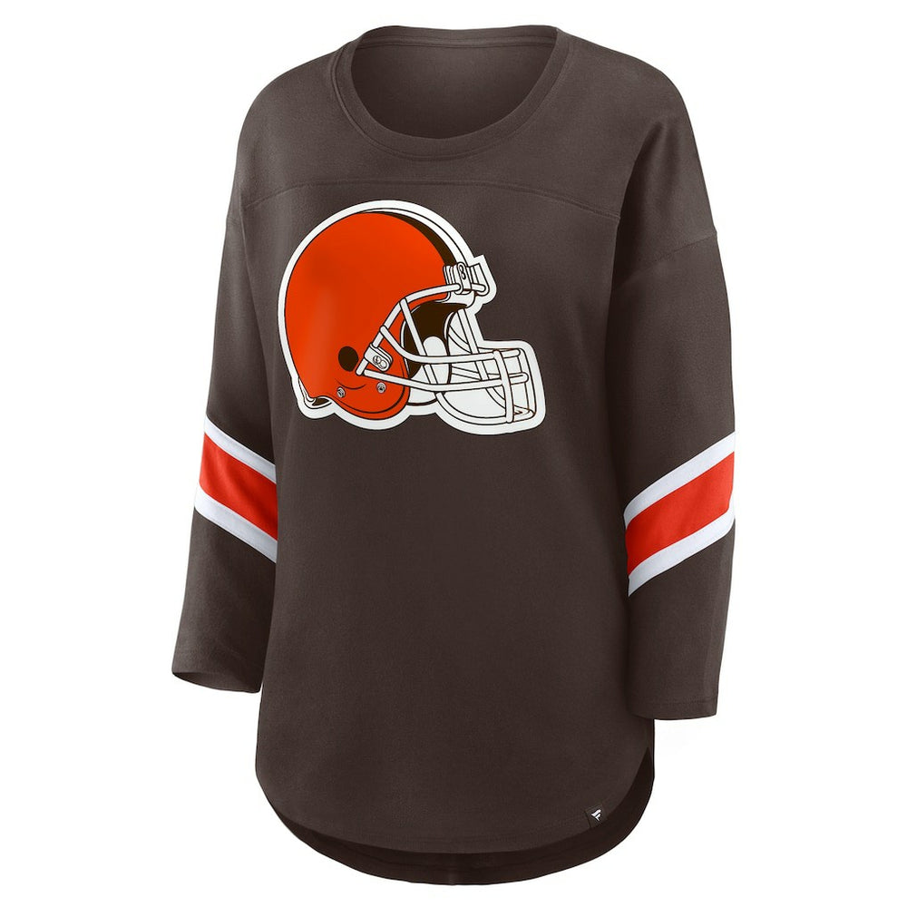 Cleveland Browns Women's Redzone 3/4-Sleeve T-Shirt Brown - Fanatics