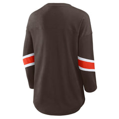 Cleveland Browns Women's Redzone 3/4-Sleeve T-Shirt Brown - Fanatics