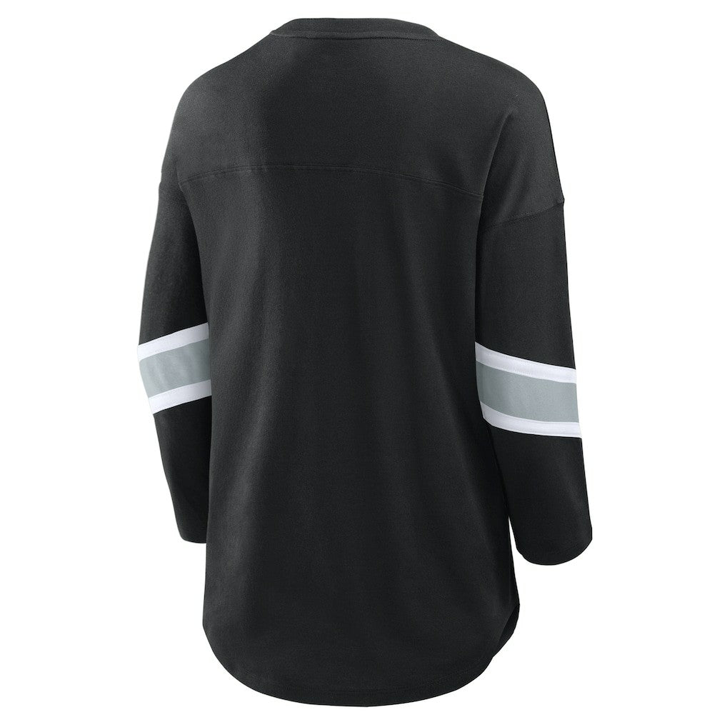 Las Vegas Raiders Women's Redzone 3/4-Sleeve T-Shirt Black - Fanatics