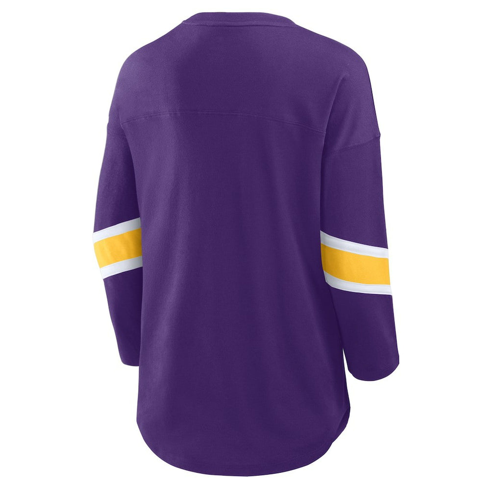 Minnesota Vikings Women's Redzone 3/4-Sleeve T-Shirt Purple - Fanatics