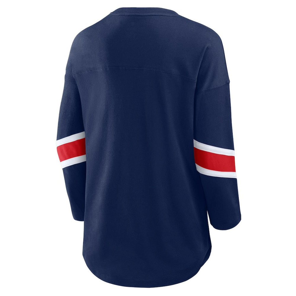 New England Patriots Women's Redzone 3/4-Sleeve T-Shirt Navy - Fanatics
