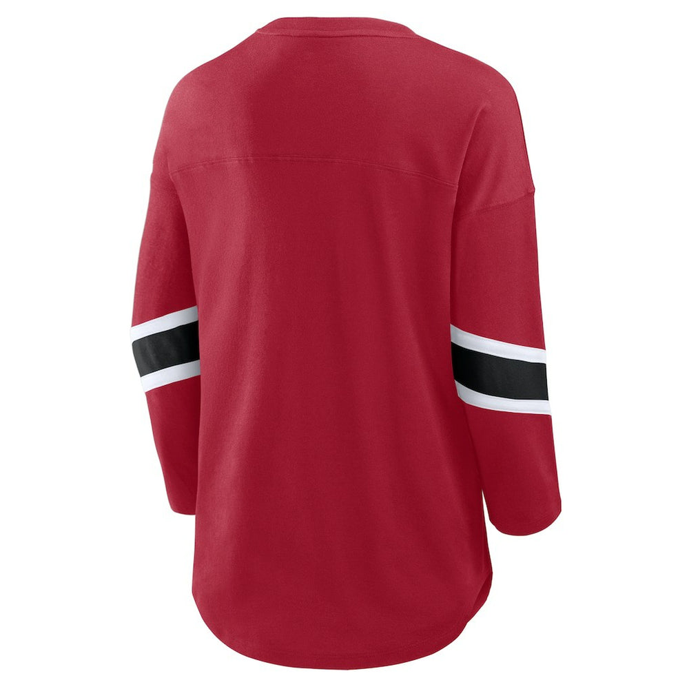 San Francisco 49ers Women's Redzone 3/4-Sleeve T-Shirt Scarlet - Fanatics
