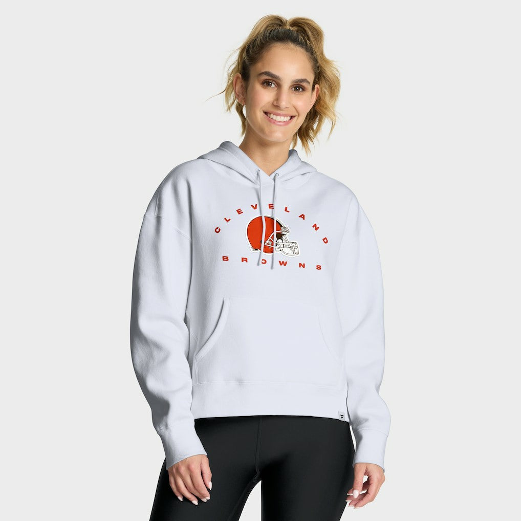 Cleveland Browns Women's Eligible Receiver Legacy Pullover Hoodie White - Fanatics