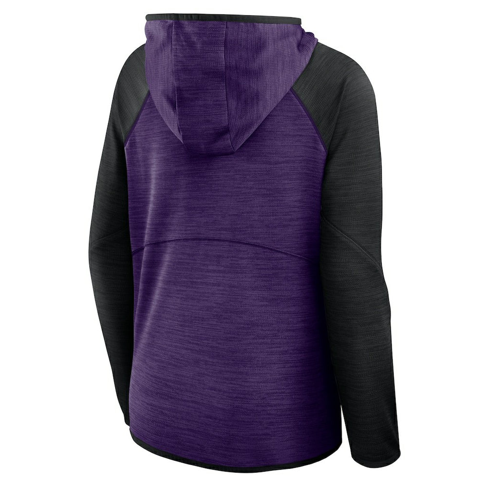 Baltimore Ravens Women's Redzone End Around Pass Raglan Full-Zip Hoodie Purple/Black - Fanatics
