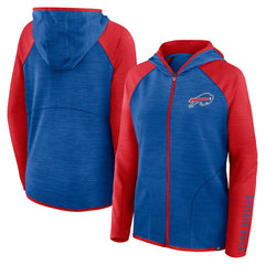 Buffalo Bills Women's Redzone End Around Pass Raglan Full-Zip Hoodie Royal/Red - Fanatics