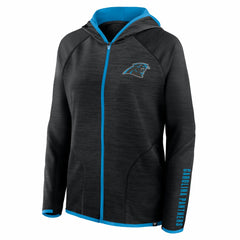 Carolina Panthers Women's Redzone End Around Pass Raglan Full-Zip Hoodie Black - Fanatics