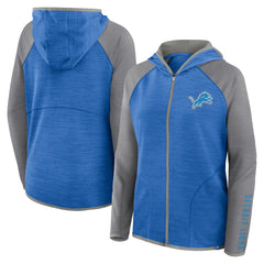 Detroit Lions Women's Redzone End Around Pass Raglan Full-Zip Hoodie Blue/Gray - Fanatics
