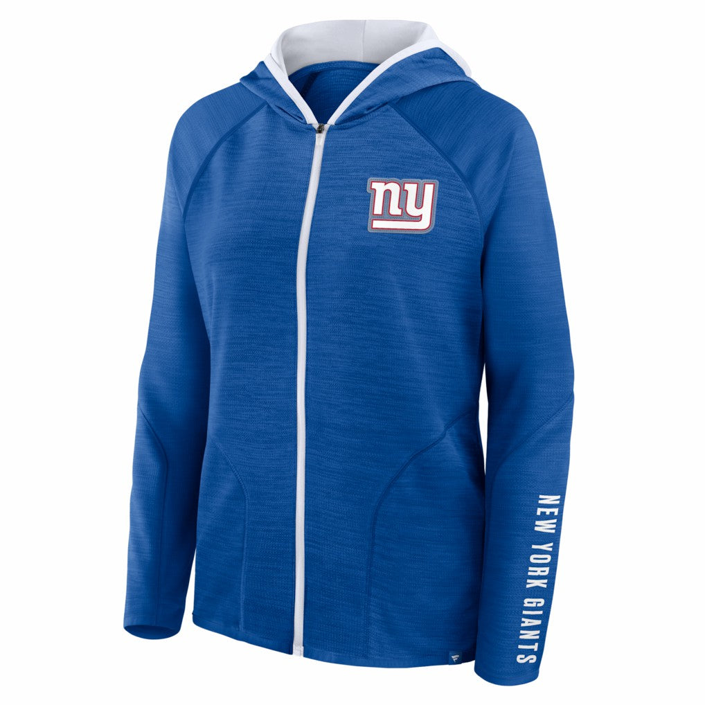New York Giants Women's Redzone End Around Pass Raglan Full-Zip Hoodie Royal - Fanatics