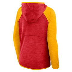 Kansas City Chiefs Women's Redzone End Around Pass Raglan Full-Zip Hoodie Red/Gold - Fanatics