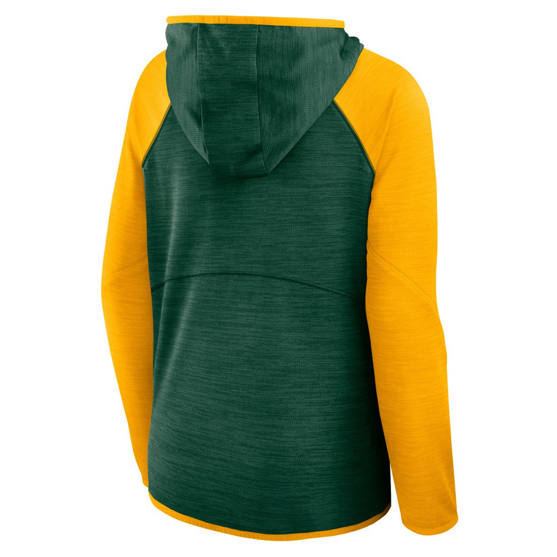 Green Bay Packers Women's Redzone End Around Pass Raglan Full-Zip Hoodie Green/Gold - Fanatics