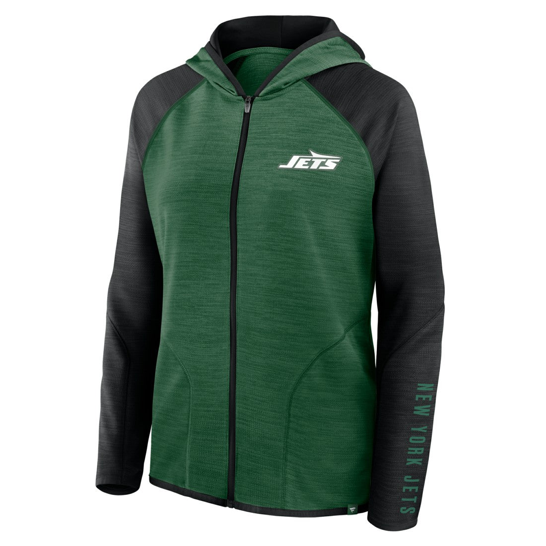 New York Jets Women's Redzone End Around Pass Raglan Full-Zip Hoodie Green/Black - Fanatics
