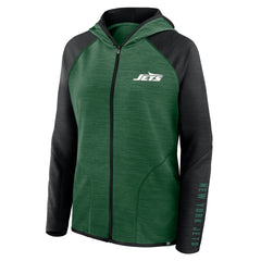 New York Jets Women's Redzone End Around Pass Raglan Full-Zip Hoodie Green/Black - Fanatics