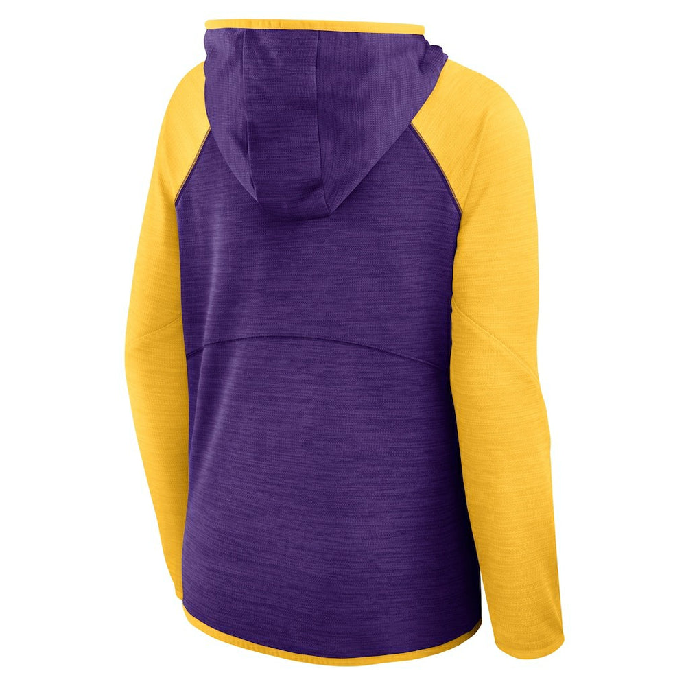 Minnesota Vikings Women's Redzone End Around Pass Raglan Full-Zip Hoodie Purple/Gold - Fanatics