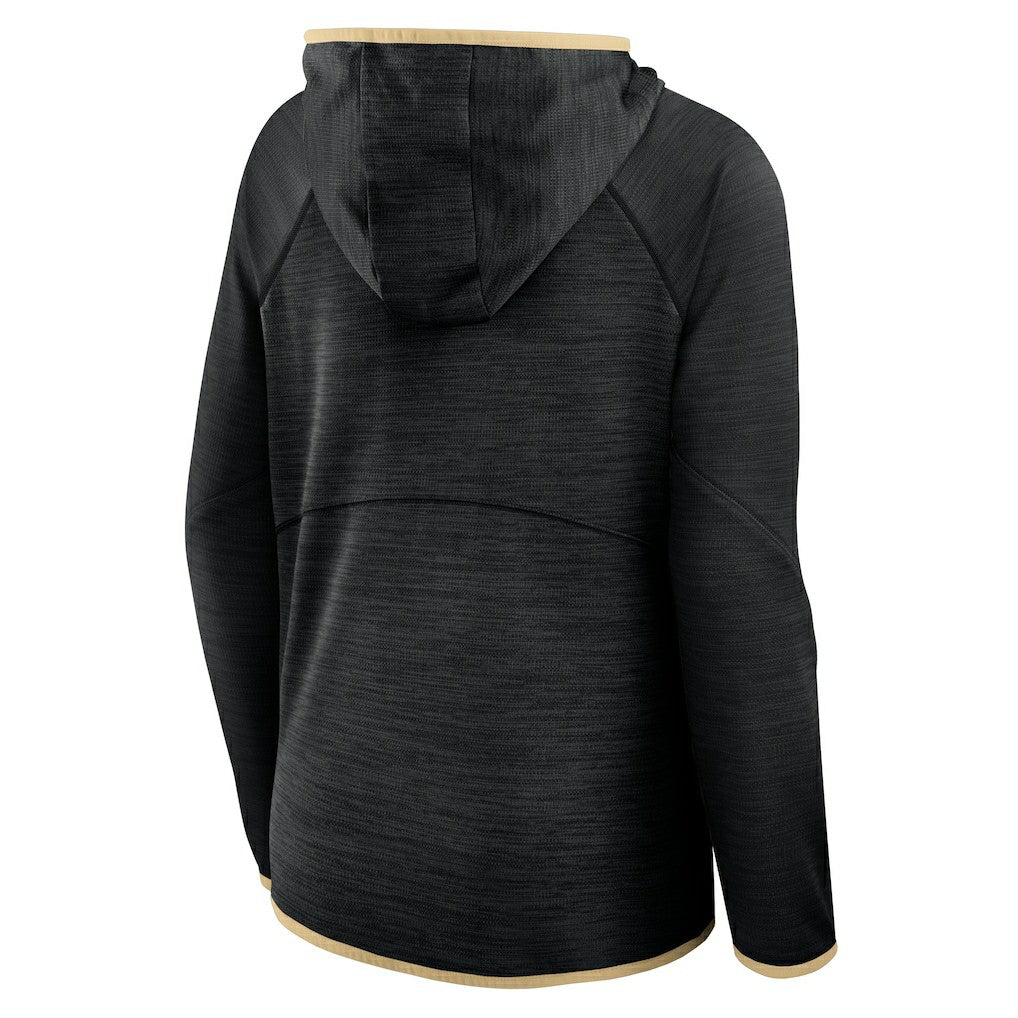 New Orleans Saints Women's Redzone End Around Pass Raglan Full-Zip Hoodie Black - Fanatics