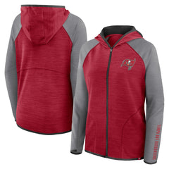 Tampa Bay Buccaneers Women's Redzone End Around Pass Raglan Full-Zip Hoodie Red/Pewter - Fanatics