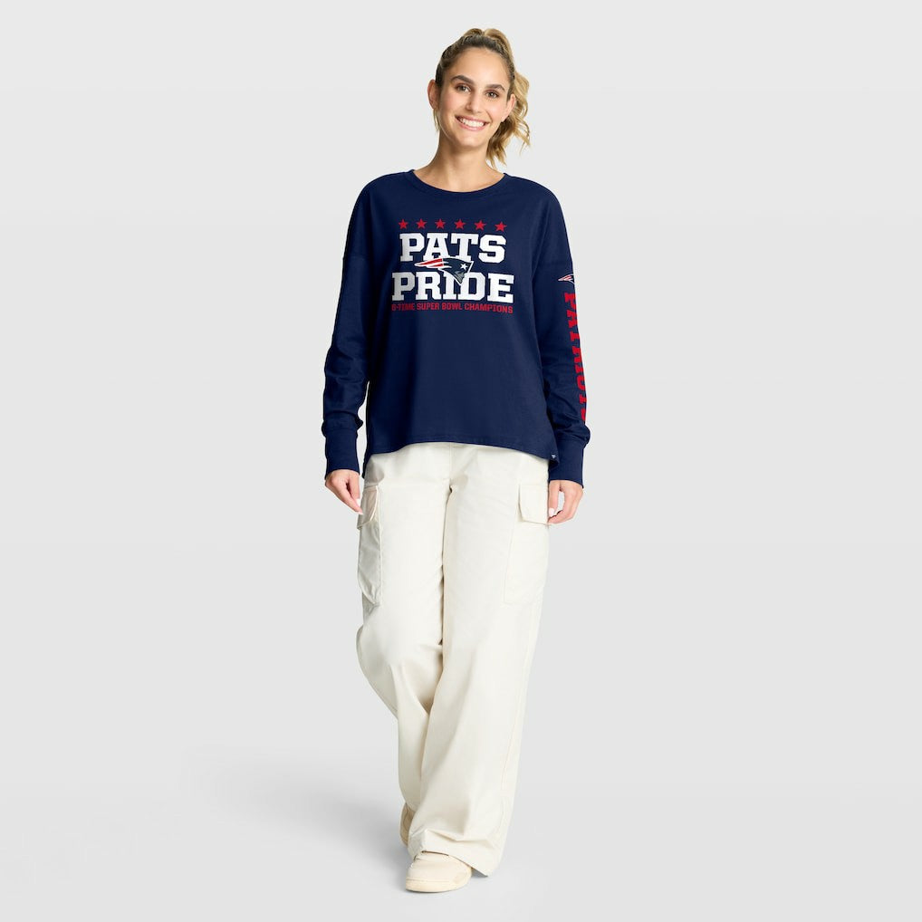 New England Patriots Women's Hometown Legacy Long Sleeve T-Shirt Navy - Fanatics