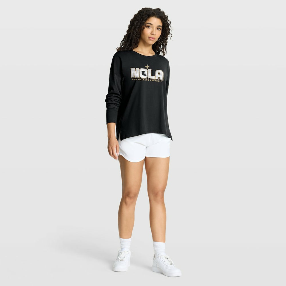 New Orleans Saints Women's Hometown Legacy Long Sleeve T-Shirt Black - Fanatics