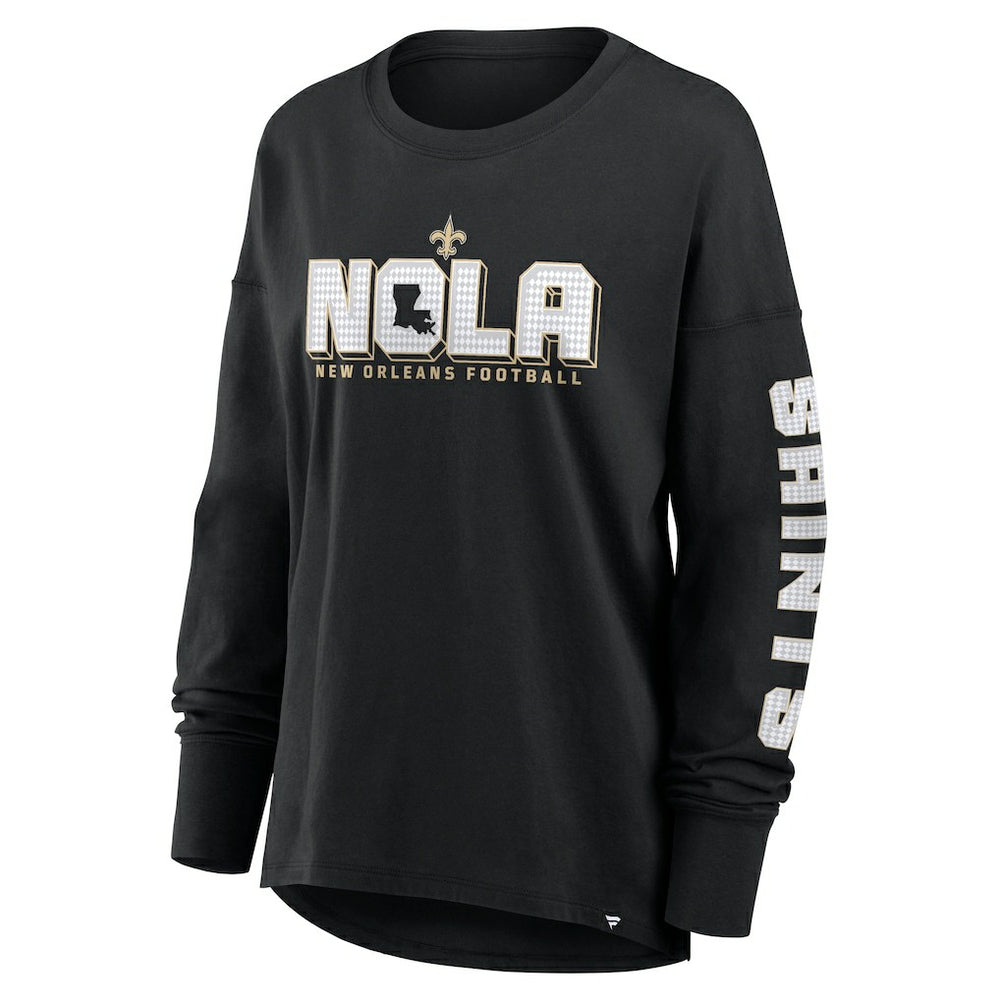 New Orleans Saints Women's Hometown Legacy Long Sleeve T-Shirt Black - Fanatics