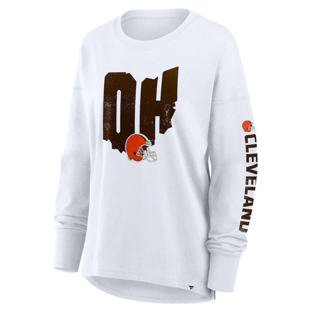Cleveland Browns Women's Hometown Legacy Long Sleeve T-Shirt White - Fanatics