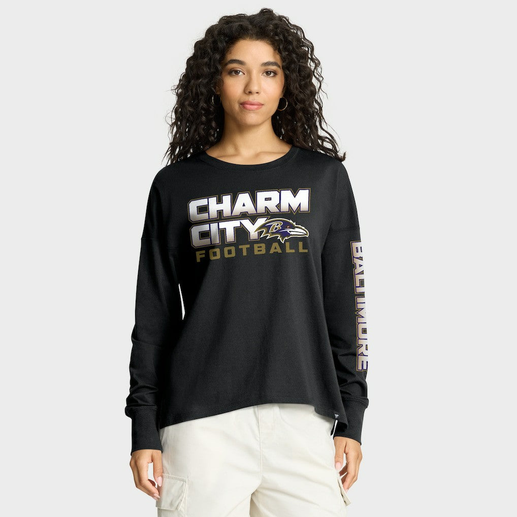Baltimore Ravens Women's Hometown Legacy Long Sleeve T-Shirt Black - Fanatics