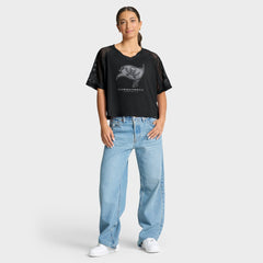 Tampa Bay Buccaneers Women's Oversized Raglan V-Neck Blackout Fashion Jersey - Fanatics