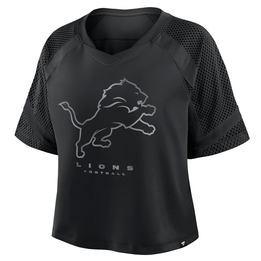Detroit Lions Women's Oversized Raglan V-Neck Blackout Fashion Jersey - Fanatics