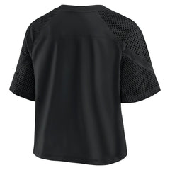 Las Vegas Raiders Women's Oversized Raglan V-Neck Blackout Fashion Jersey - Fanatics